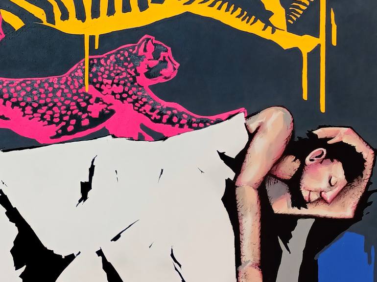 Original Pop Art People Painting by Evgen Semenyuk