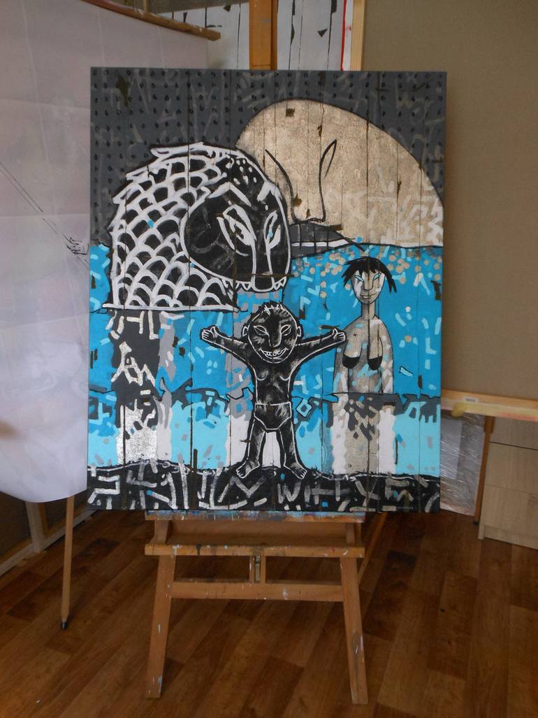 Original Expressionism Beach Painting by Evgen Semenyuk