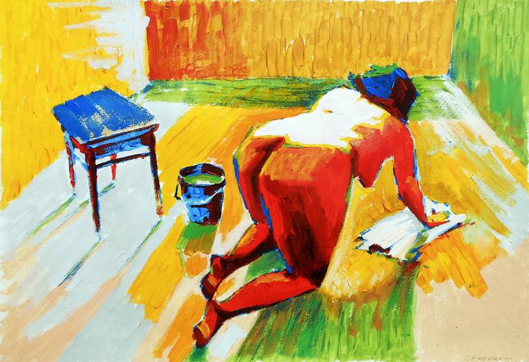 Original Nude Painting by Evgen Semenyuk