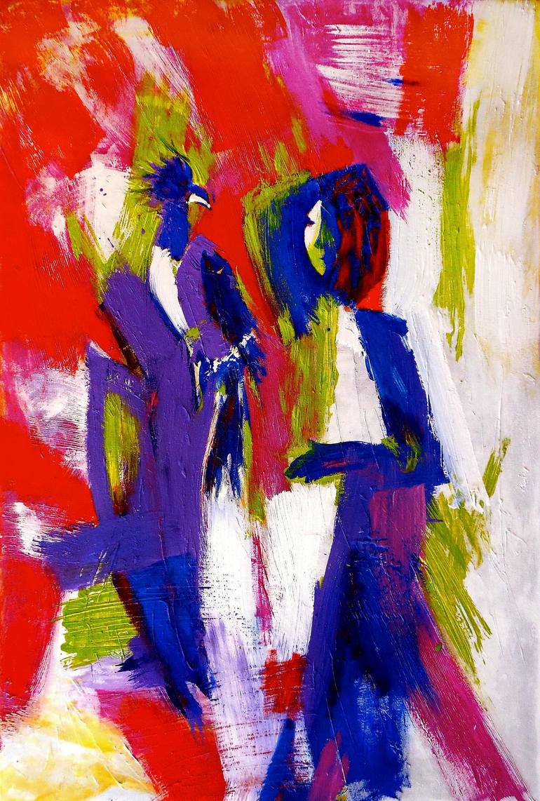 Original Abstract Women Painting by Evgen Semenyuk