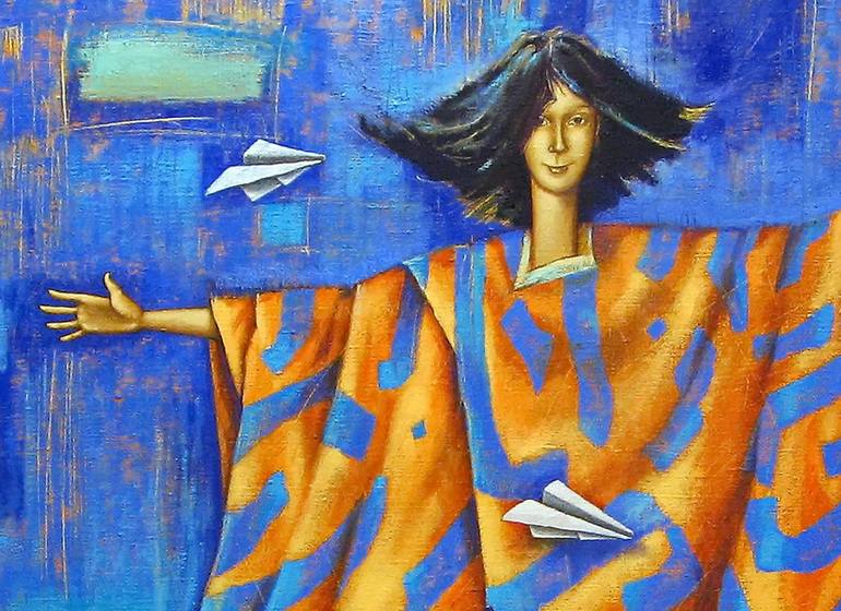 Original Expressionism People Painting by Evgen Semenyuk