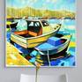Seascape with boats - painting in interior