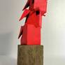 Abstract red tower. 2020. Mixed Media Abstract Art Object (Sculpture)