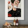 Egon Schiele style Man - in interior, in frame