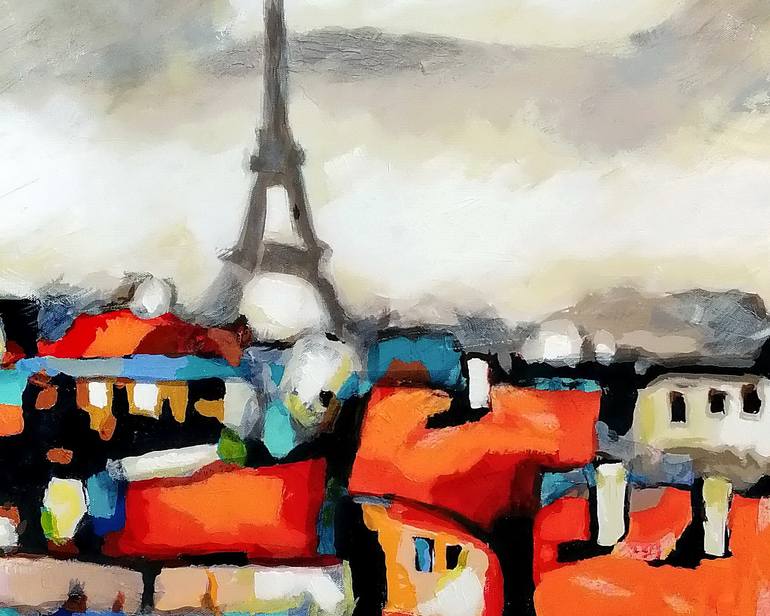 Original Abstract Landscape Painting by Evgen Semenyuk