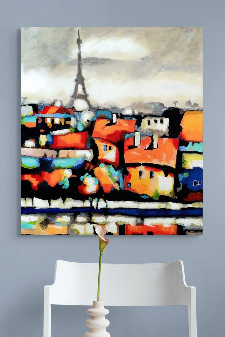 Original Abstract Landscape Painting by Evgen Semenyuk
