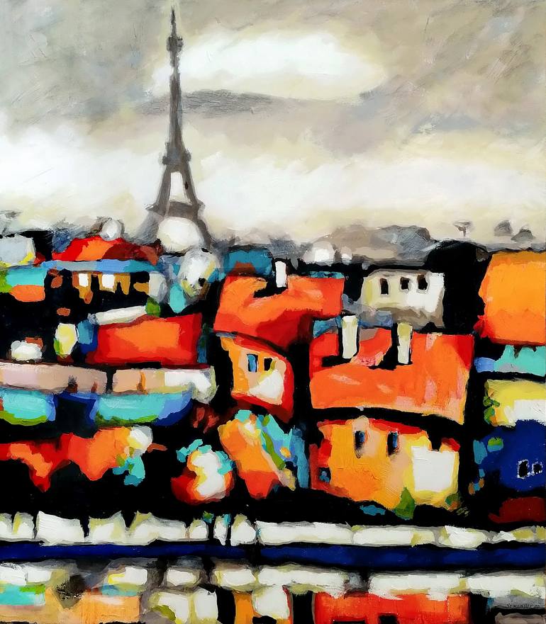 Original Abstract Landscape Painting by Evgen Semenyuk