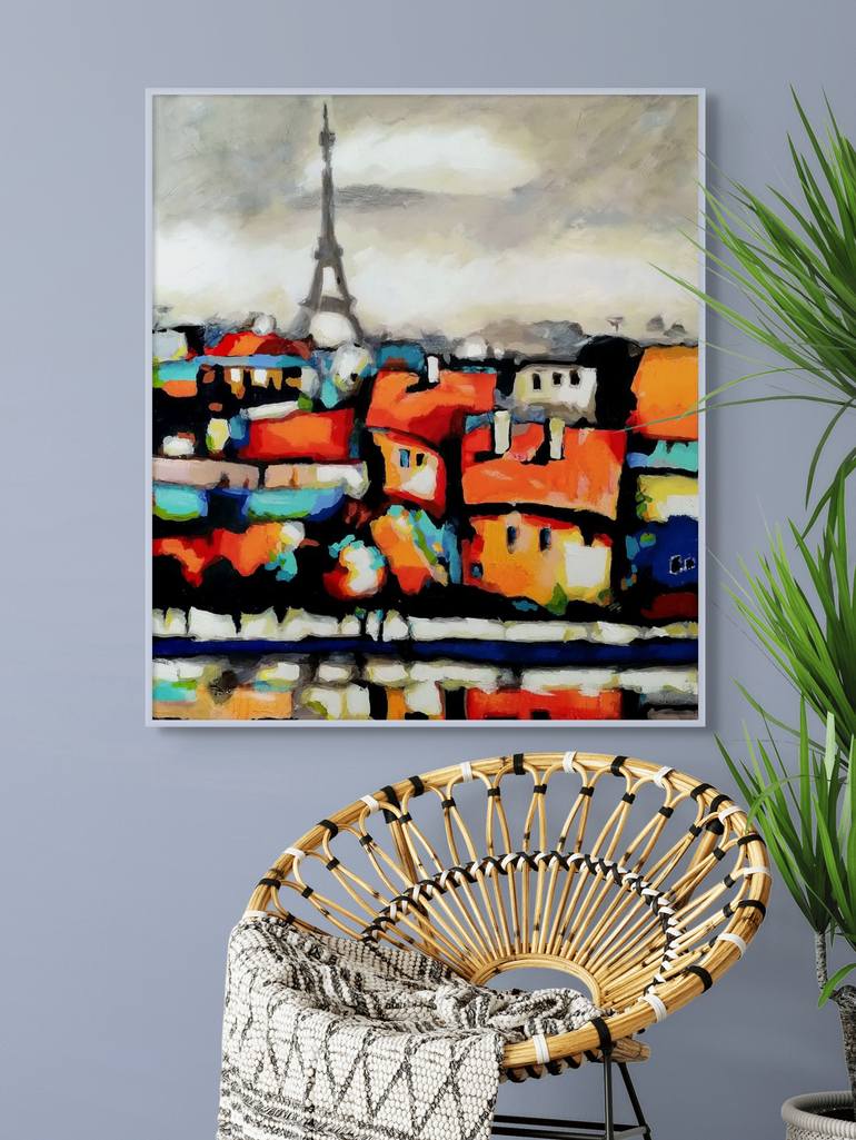 Original Abstract Landscape Painting by Evgen Semenyuk