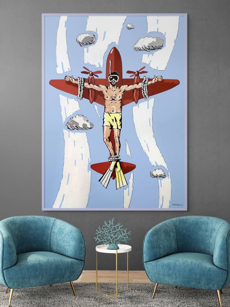 Original Abstract People Painting by Evgen Semenyuk
