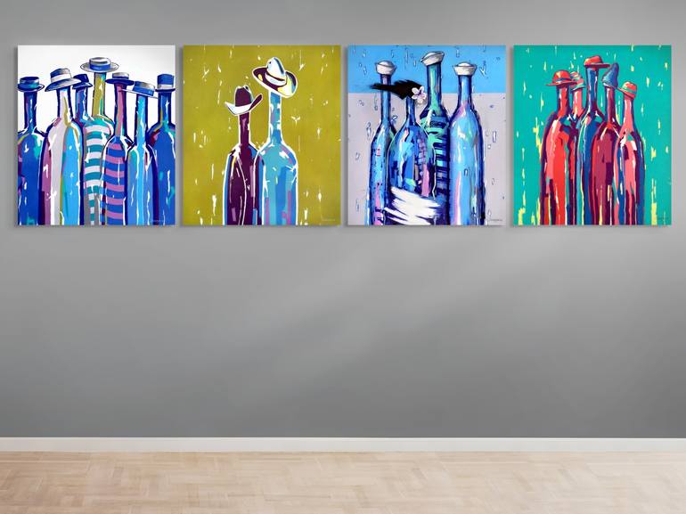 Original Abstract People Painting by Evgen Semenyuk