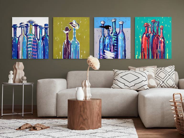 Original Abstract People Painting by Evgen Semenyuk