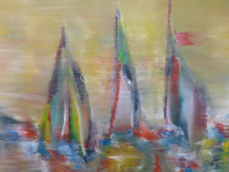 Original Impressionism Sailboat Painting by Scott Spencer