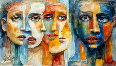 Original Art Deco Abstract Paintings by Ante Barisic