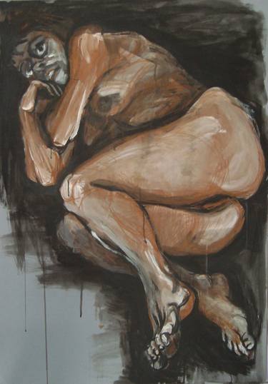 Original Expressionism Nude Drawings by Angela Terzieva
