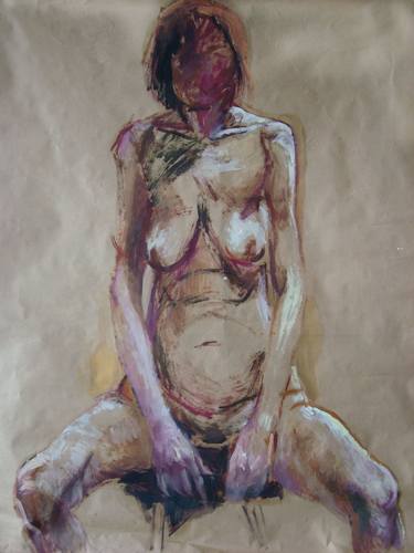 Original Expressionism Nude Drawings by Angela Terzieva