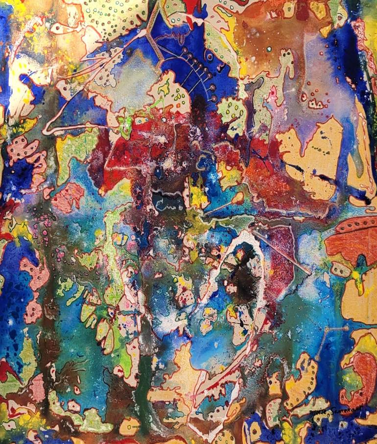 Original Abstract Painting by Moise Saint-germain Semexant | Abstract Expressionism Art on Canvas | A Knight in the Middle of the Night