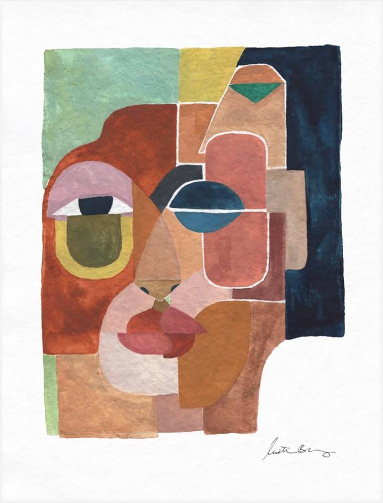 Original Cubism Abstract Painting by Justina Blakeney