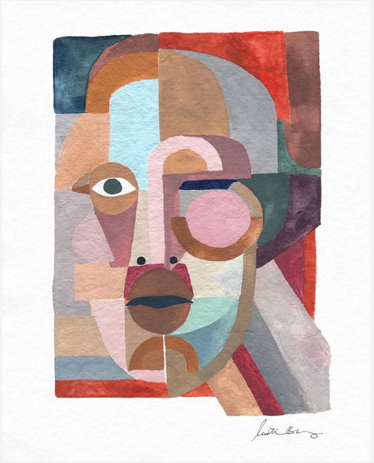 Original Abstract Geometric Painting by Justina Blakeney