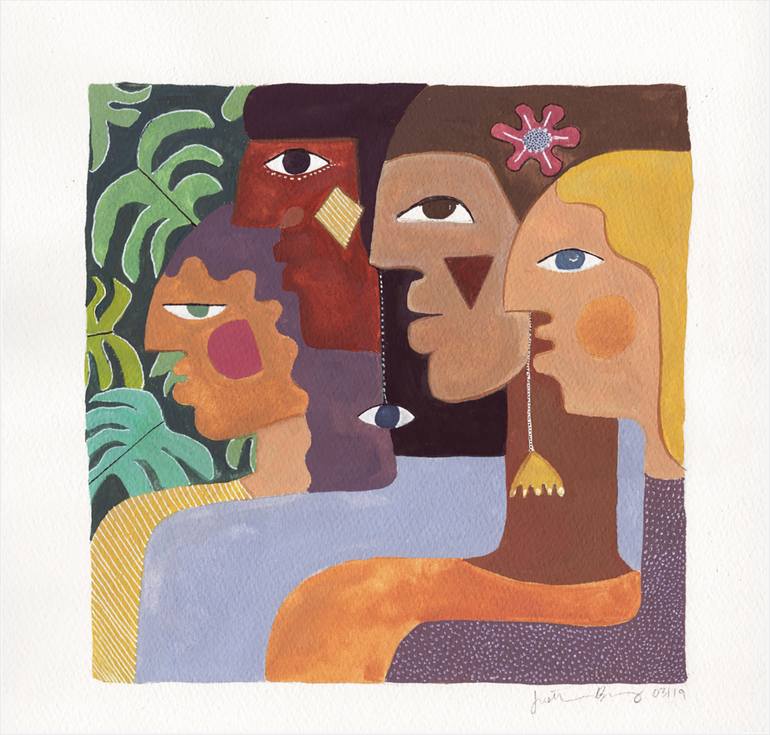 Original Abstract People Painting by Justina Blakeney