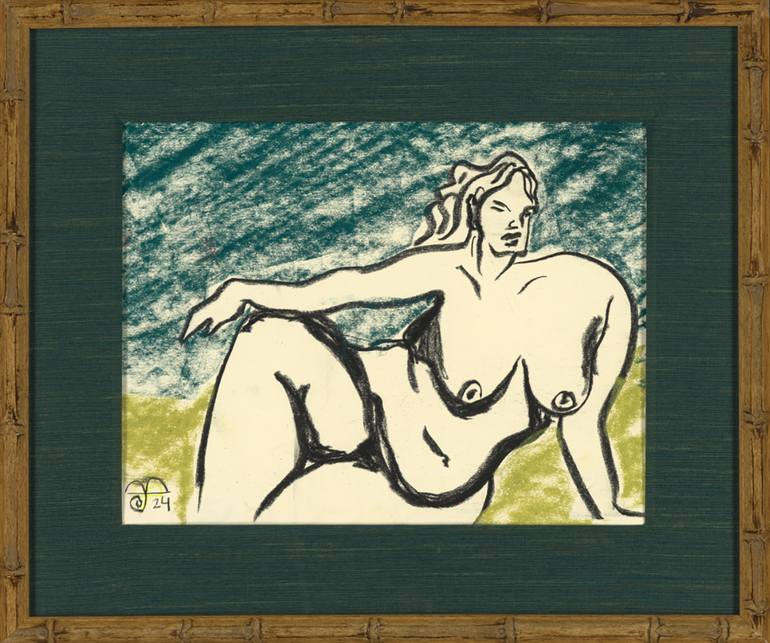 Original Figurative Nude Drawing by Justina Blakeney