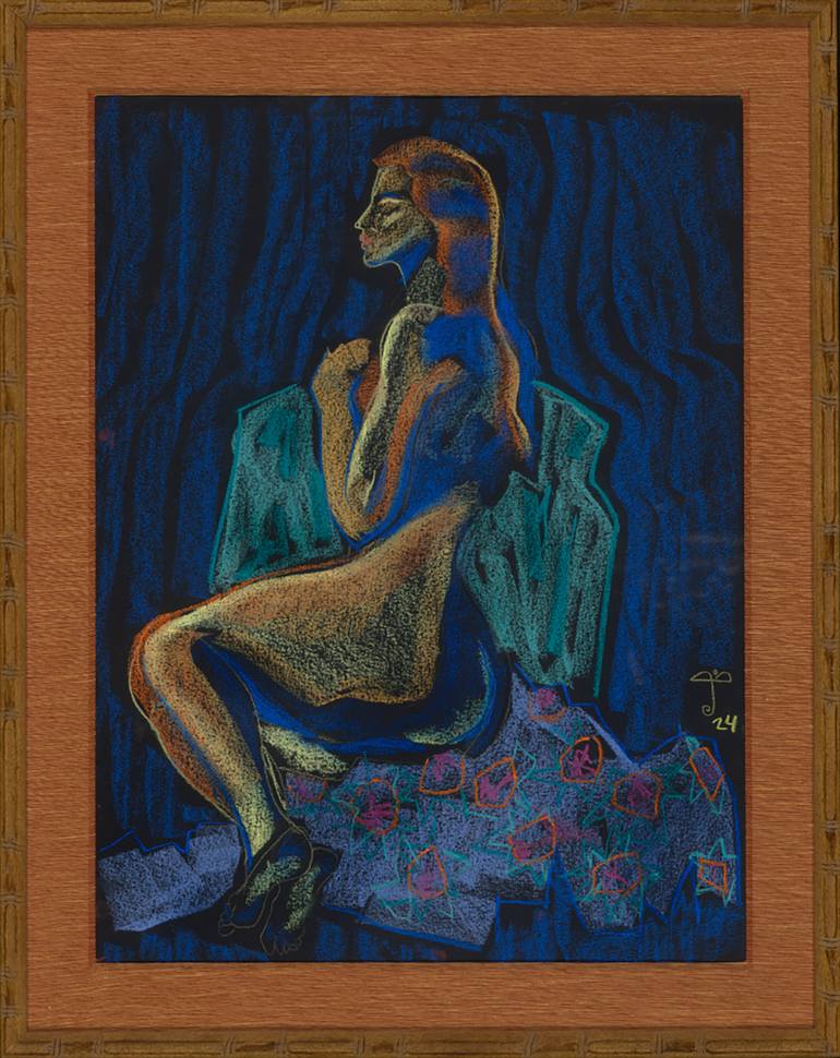 Original Abstract Nude Drawing by Justina Blakeney