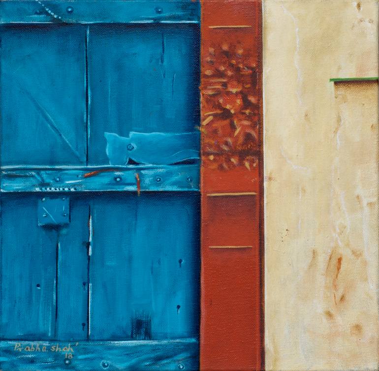 Original Architecture Painting by Prabha Shah | Abstract Art on Canvas | A Doorway Between Desert and Water