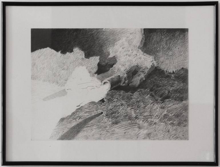 Original Abstract Landscape Drawing by Darius Martin