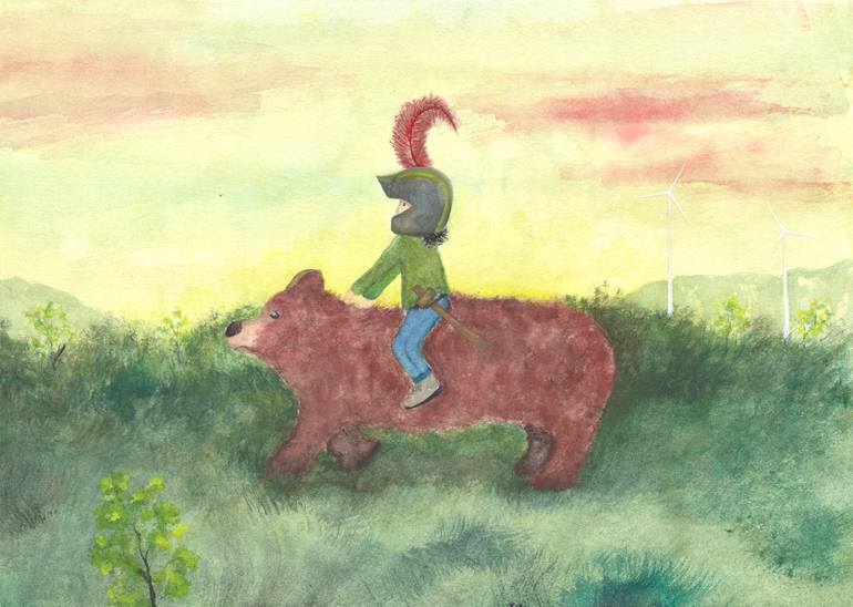 Dawn Quixote Forrester’s First Ride Original Painting by charlie shifflett
