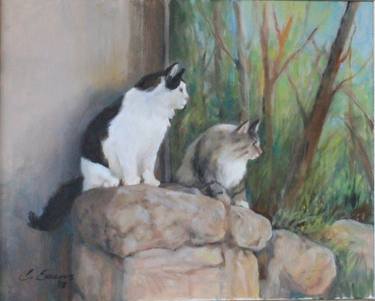 Original Cats Painting by Claire Evans