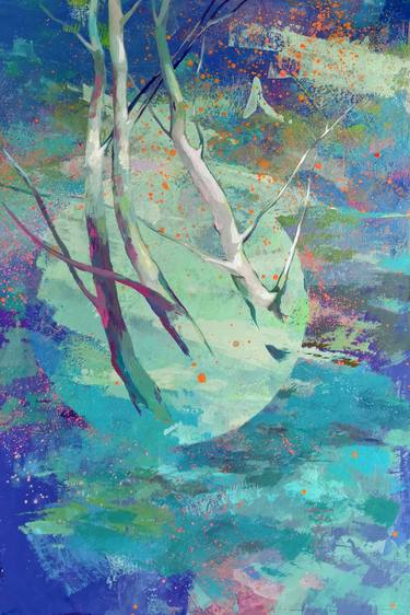 Print of Abstract Tree Paintings by Katarzyna Wolodkiewicz