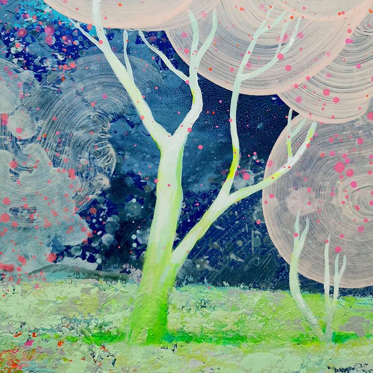 Original Abstract Tree Painting by Katarzyna Wolodkiewicz