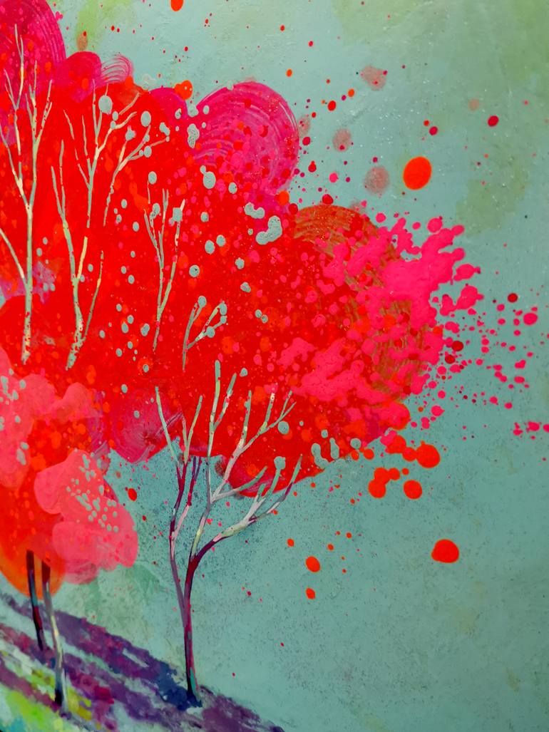 Original Impressionism Tree Painting by Katarzyna Wolodkiewicz