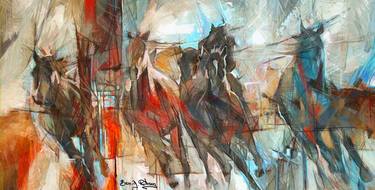 Original Abstract Expressionism Animal Paintings by Ben Zion Rotman