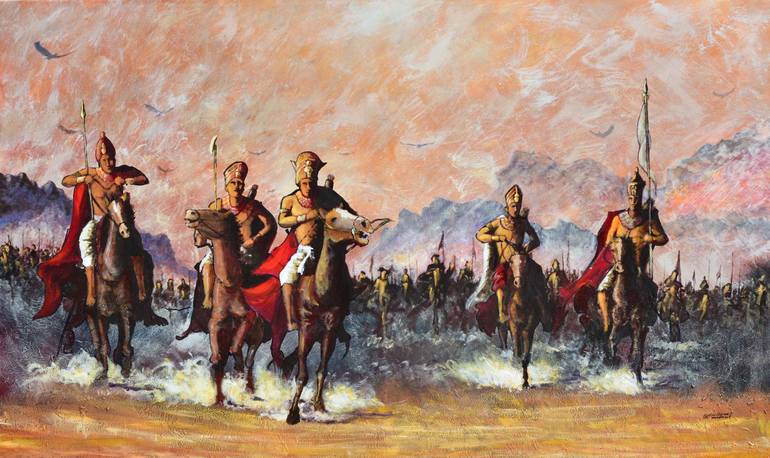 Original People Painting by Ashraf Elsharif | Abstract Art on Canvas | Ta Seti Charge