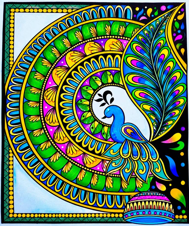 Devi Saraswathi doodle Drawing by Shilpa Rajeev | Saatchi Art