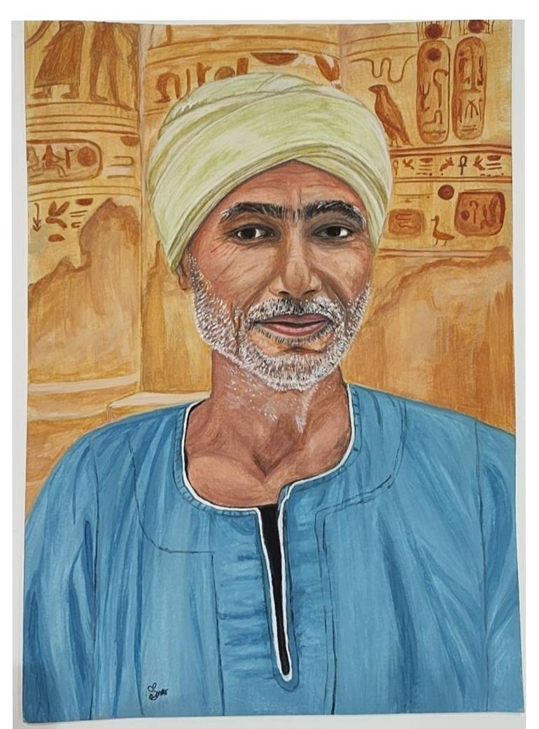 Original People Painting by Samar El Menawi | Expressionism Art on Paper | The Guardian of History