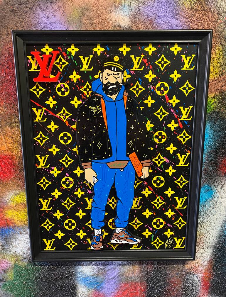 Original Comics Painting by Smeb Cliquart | Street Art Art on Wood | CAPTAIN LOUIS VUITTON !