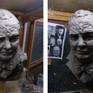 A bust of Winston Churchill in marble resin. 1 of edition of 4