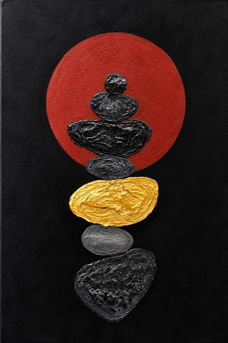 Original Sunset Painting by Rida Shahzad | Symbolism Art on Canvas | The Art of Balance