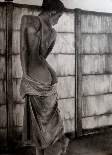 Print of Realism Nude Drawings by Surajit Chatterjee