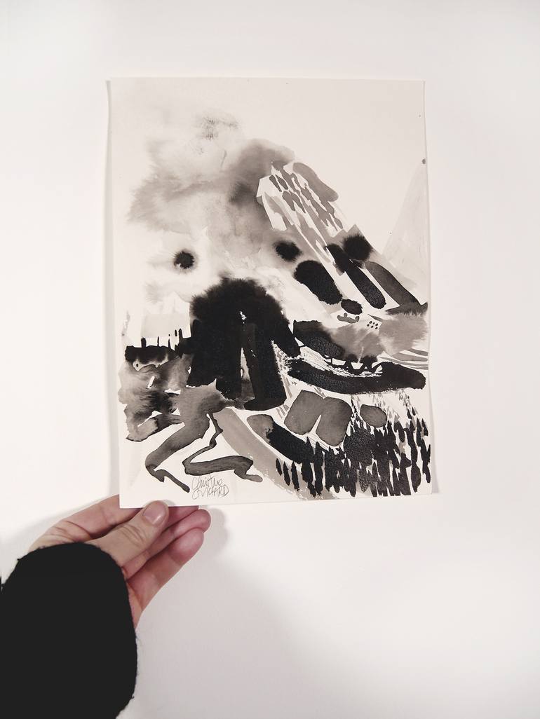 Original Black & White Landscape Painting by Christine Guichard