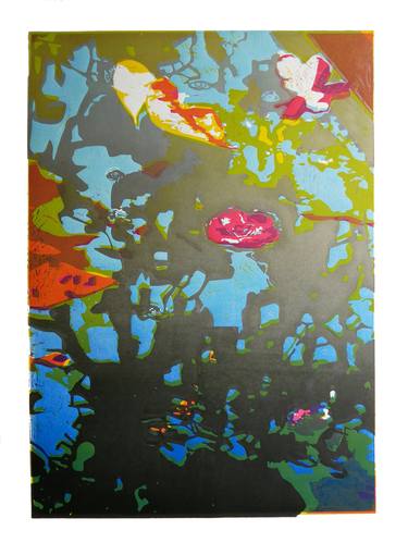 Original Abstract Floral Printmaking by Christine Guichard