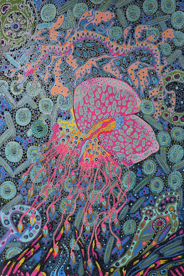 Original Ocean Painting by Jane Parker | Contemporary Art on Paper | Under the Sea