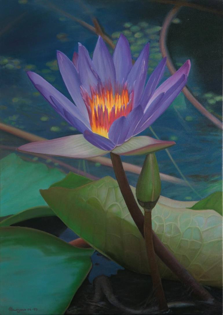 Lotus Painting By Andrey Nikulin 