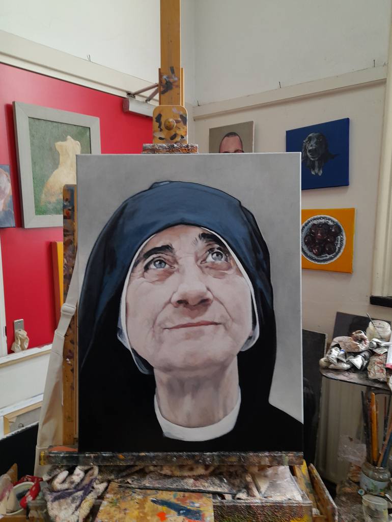 Original Expressionism Religion Painting by Iet Langeveld