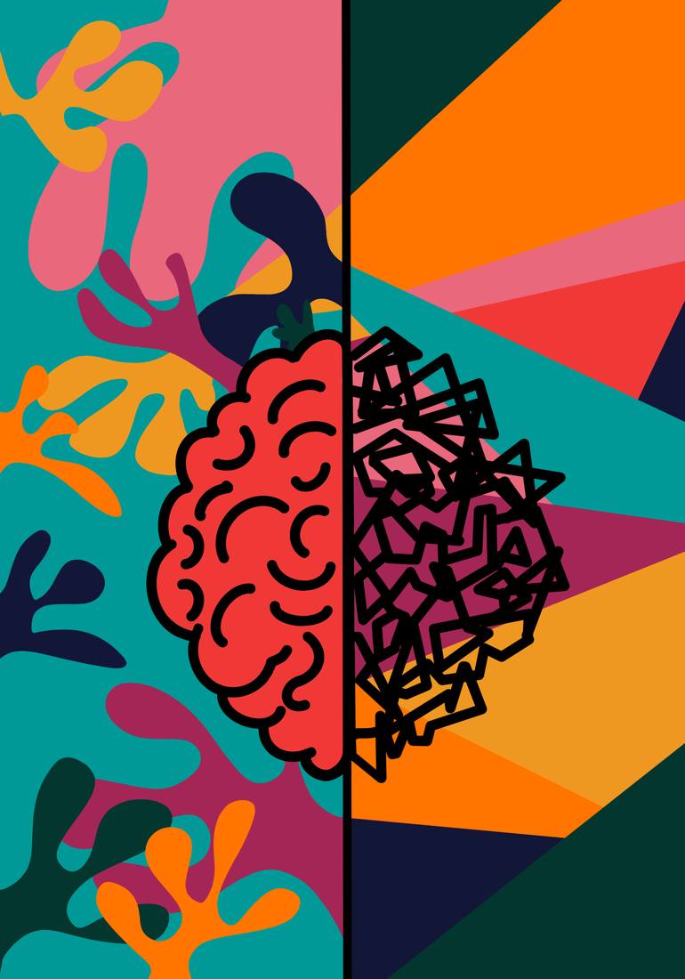 Original Abstract Digital by Carlo Antoniani | Digital Art Art on Paper | HUSH THE NOISE OF YOUR THOUGHTS