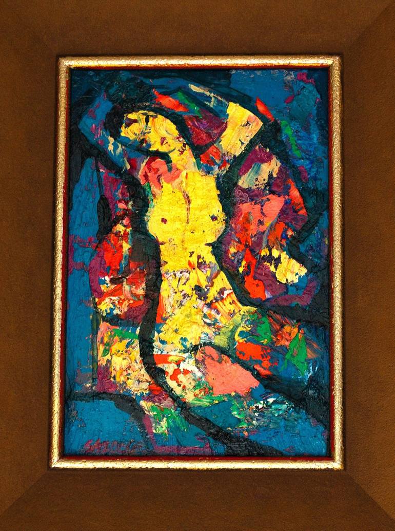 Original Expressionism Nude Painting by Rumen Sazdov