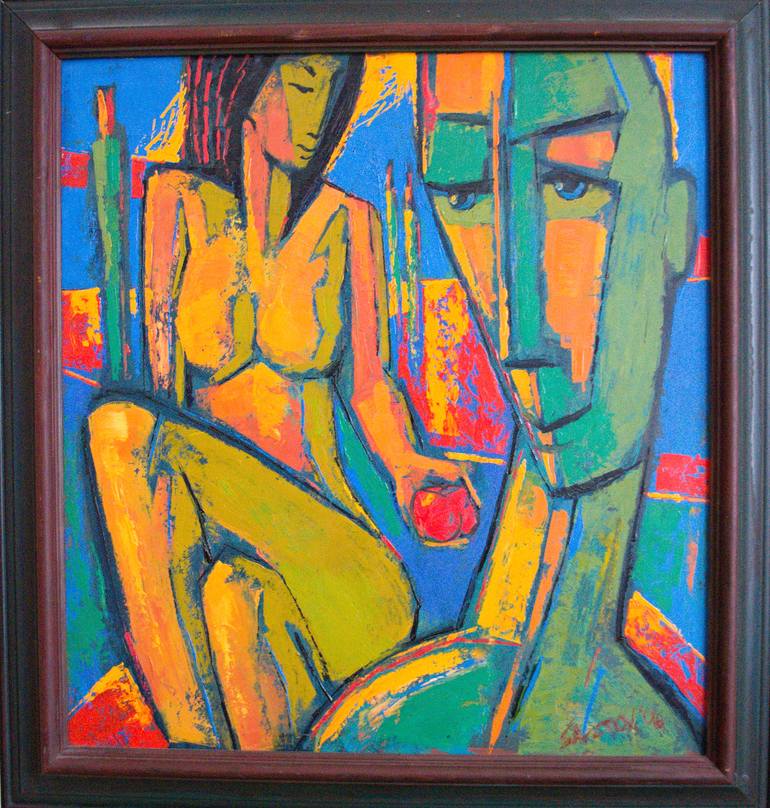Original Cubism Women Painting by Rumen Sazdov