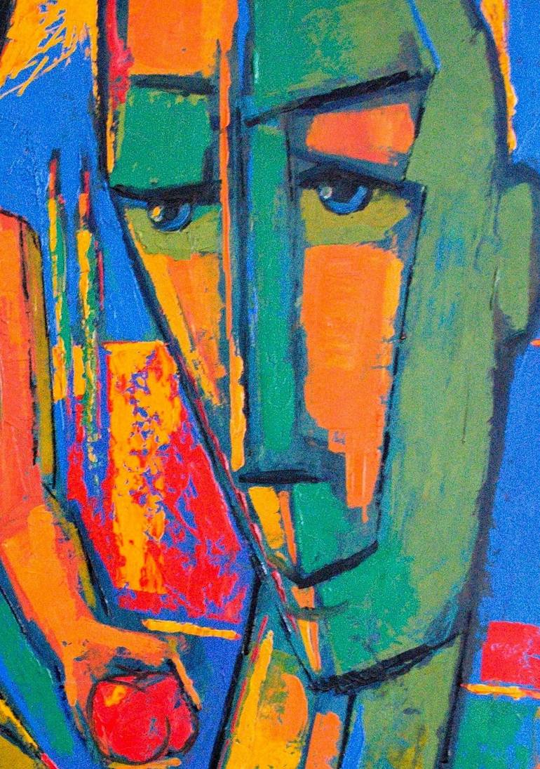 Original Cubism Women Painting by Rumen Sazdov