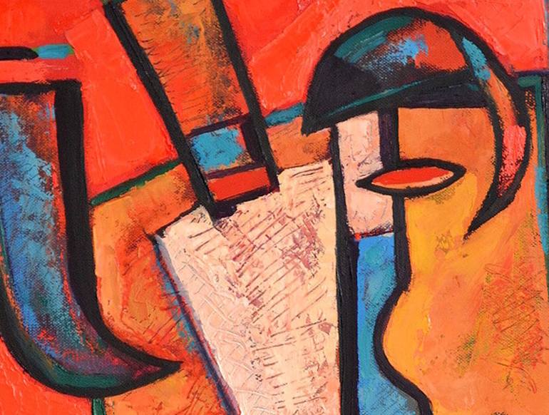 Original Cubism Abstract Painting by Rumen Sazdov